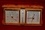Retro Travel Alarm Clock with Thermometer and Barometer