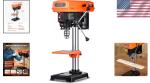 8-Inch Adjustable Benchtop Drill Press with LED Light