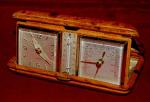 Retro Travel Alarm Clock with Thermometer and Barometer