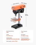 8-Inch Adjustable Benchtop Drill Press with LED Light