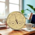 3-in-1 Mechanical Weather Station with Gold Finish