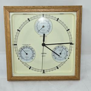 Vintage Sunbeam Quartz Wall Clock and Weather Station
