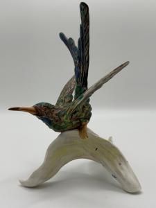 Hand-Painted Porcelain Hummingbird Figurine