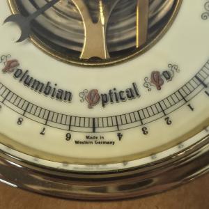 Vintage Wood and Brass Wall Barometer