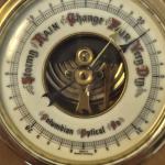Vintage Wood and Brass Wall Barometer
