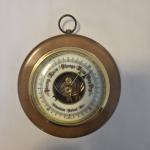 Vintage Wood and Brass Wall Barometer