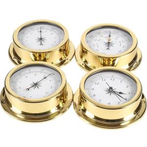 4-Piece Brass Weather Station Set for Home