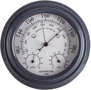 Analog Weather Barometer and Temperature Gauge