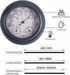 Analog Weather Barometer and Temperature Gauge