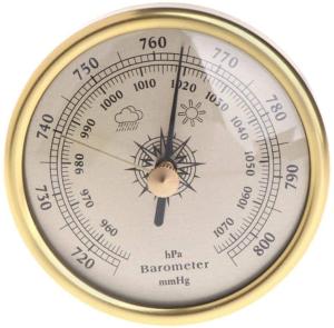 Analog Weather Barometer and Outdoor Temperature Gauge