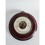 Vintage German Wood and Brass Wall Barometer