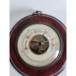 Vintage German Wood and Brass Wall Barometer