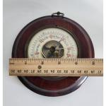 Vintage German Wood and Brass Wall Barometer