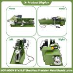 110V Brushless Precision Metal Bench Lathe with Ruler
