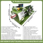 110V Brushless Precision Metal Bench Lathe with Ruler