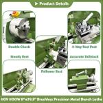 110V Brushless Precision Metal Bench Lathe with Ruler