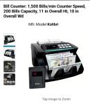 Kolibri Bill Counter with Counterfeit Detection