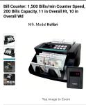 Kolibri Bill Counter with Counterfeit Detection