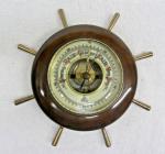 Vintage Nautical Barometer with Mahogany and Brass