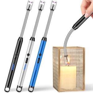 3 Pack Windproof USB Rechargeable Electric Candle Lighters