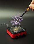 Compact Dual-Knob Tesla Coil with Desk Display