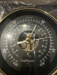 Analog Barometer with Brass Case and Black Dial