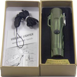 USB Rechargeable Dual Arc Flameless Lighter with Compass