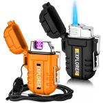 Dual Arc Waterproof Windproof Lighters - 2 Pack