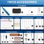 Cordless Rotary Tool Kit with 75 Accessories