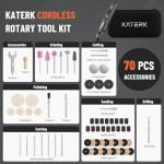 Katerk Mini Cordless Rotary Tool Kit with 70 Accessories