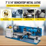 Mini Metal Lathe with Variable Speed and Lamp