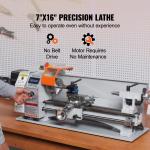 7''x16'' Mini Metal Lathe with Adjustable RPM