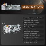 9"x24" Mini Metal Lathe with 1100W Motor