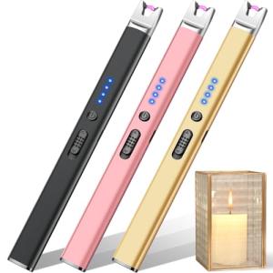 LcFun USB Rechargeable Plasma Arc Candle Lighters 3-Pack