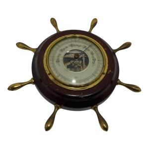 5" Vintage Barometer with Ship's Wheel Design