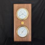 Vintage Walnut Weather Station with Thermometer and Barometer