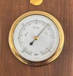 Vintage Walnut Weather Station with Thermometer and Barometer