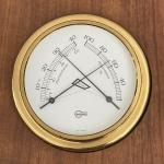 Vintage Walnut Weather Station with Thermometer and Barometer