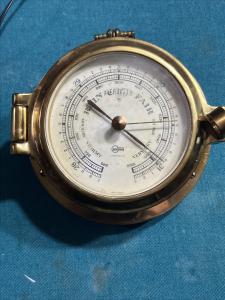 Vintage Brass Nautical Barometer by Barigo