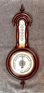 Bavarian Style Wooden Weather Station with Barometer
