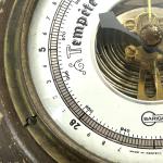 Classic Wood and Brass Weather Station Barometer