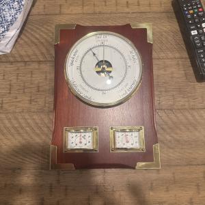 Barigo Vintage Weather Station with Thermometer and Barometer