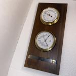 Wooden Weather Station Thermometer and Barometer Set