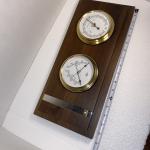 Wooden Weather Station Thermometer and Barometer Set