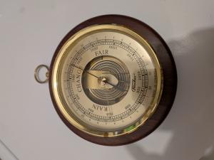 Brass Barometer with Mahogany Wood Finish