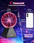 Theefun 6-Inch Touch Sensitive Plasma Ball