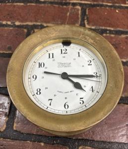 Weems & Plath Vintage Brass Clock for Repair