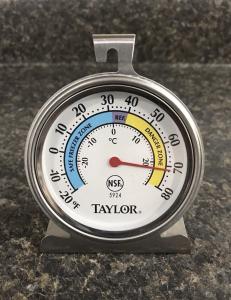 Taylor Analog Freezer Refrigerator Thermometer -20F to 80F