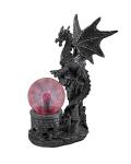 Gothic Dragon Statue with Electric Plasma Ball