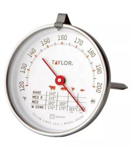 Taylor Analog Meat Thermometer with Temperature Guide